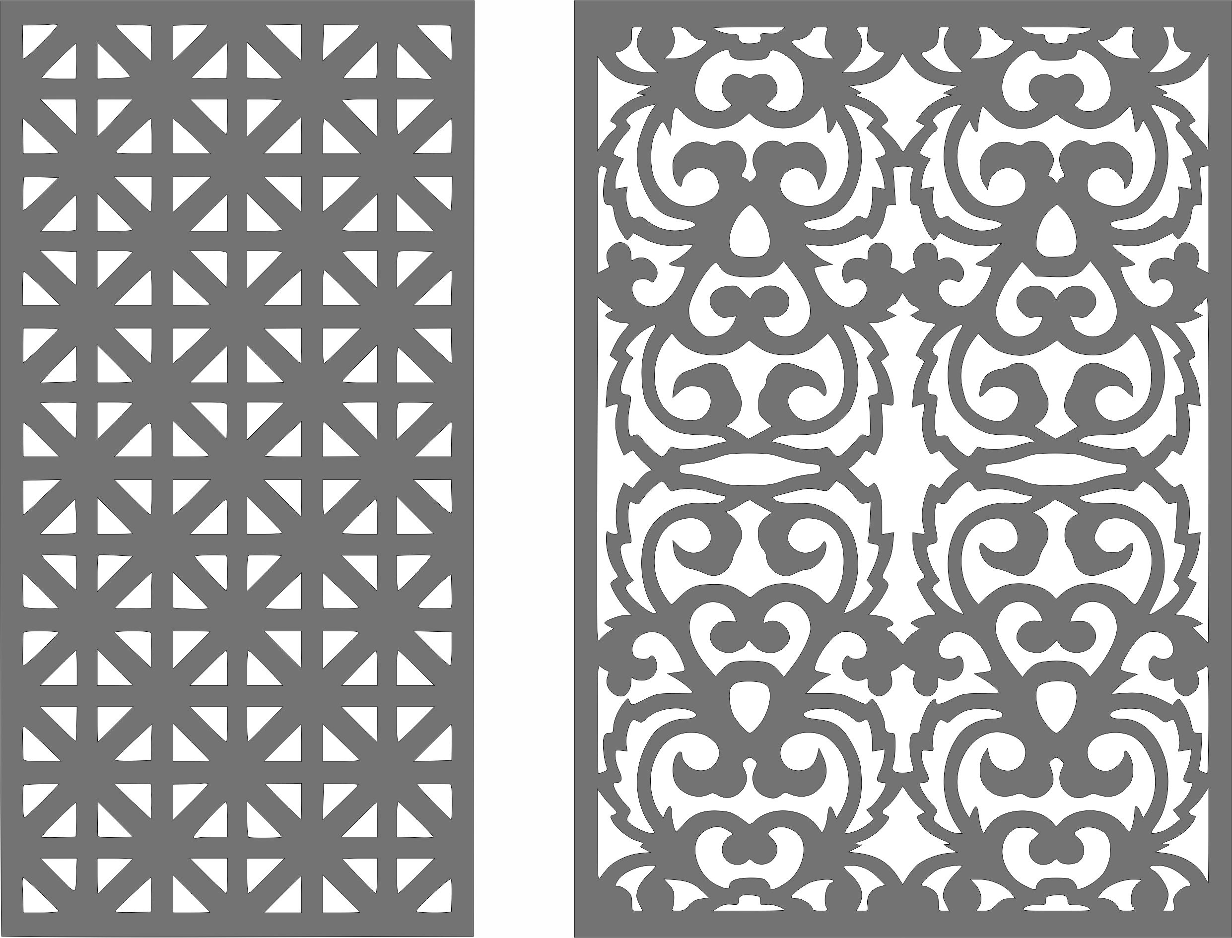 Divider Seamless Floral Lattice Designs Set For Laser Cut Free Vector File