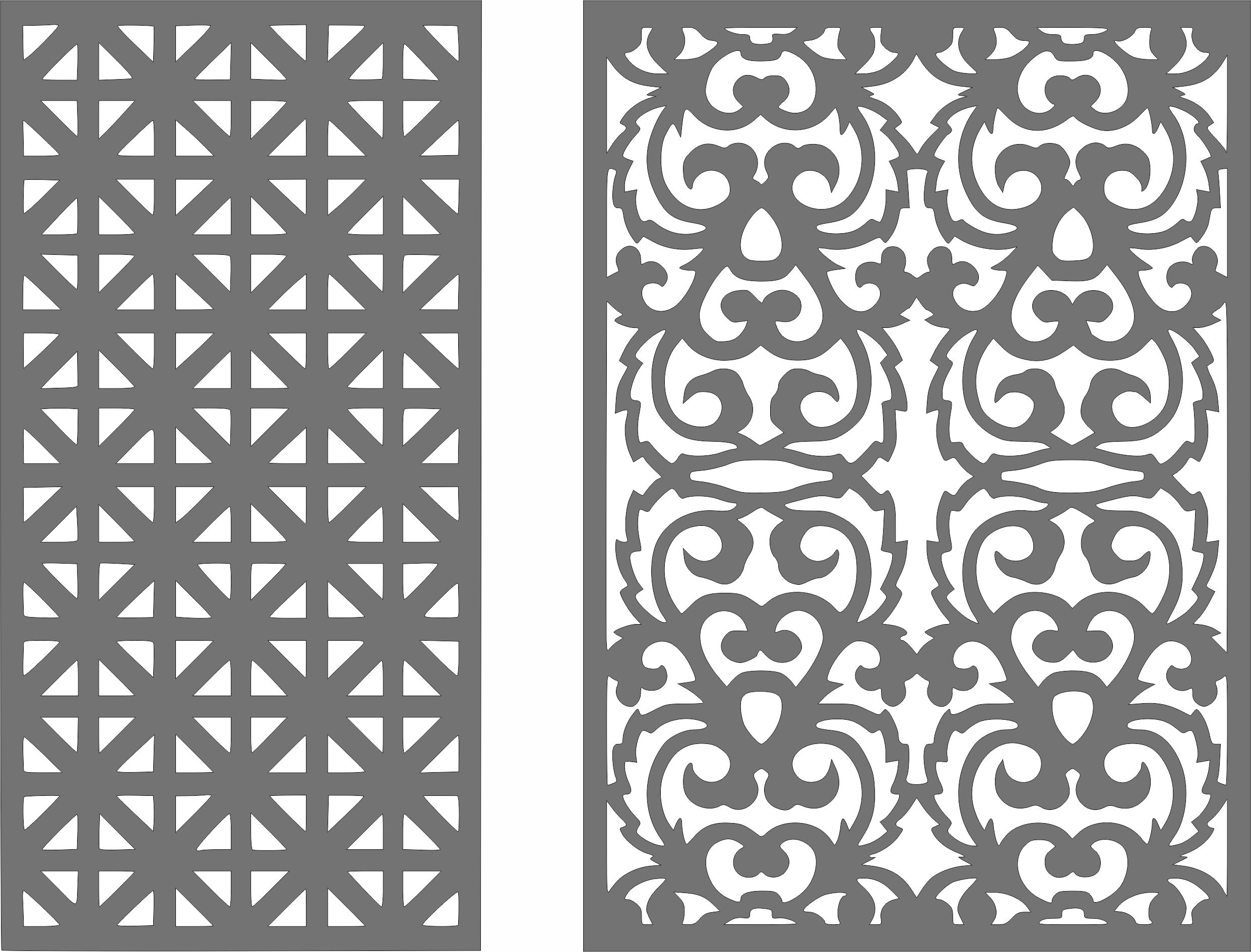Divider Seamless Floral Lattice Designs Set Free DXF File