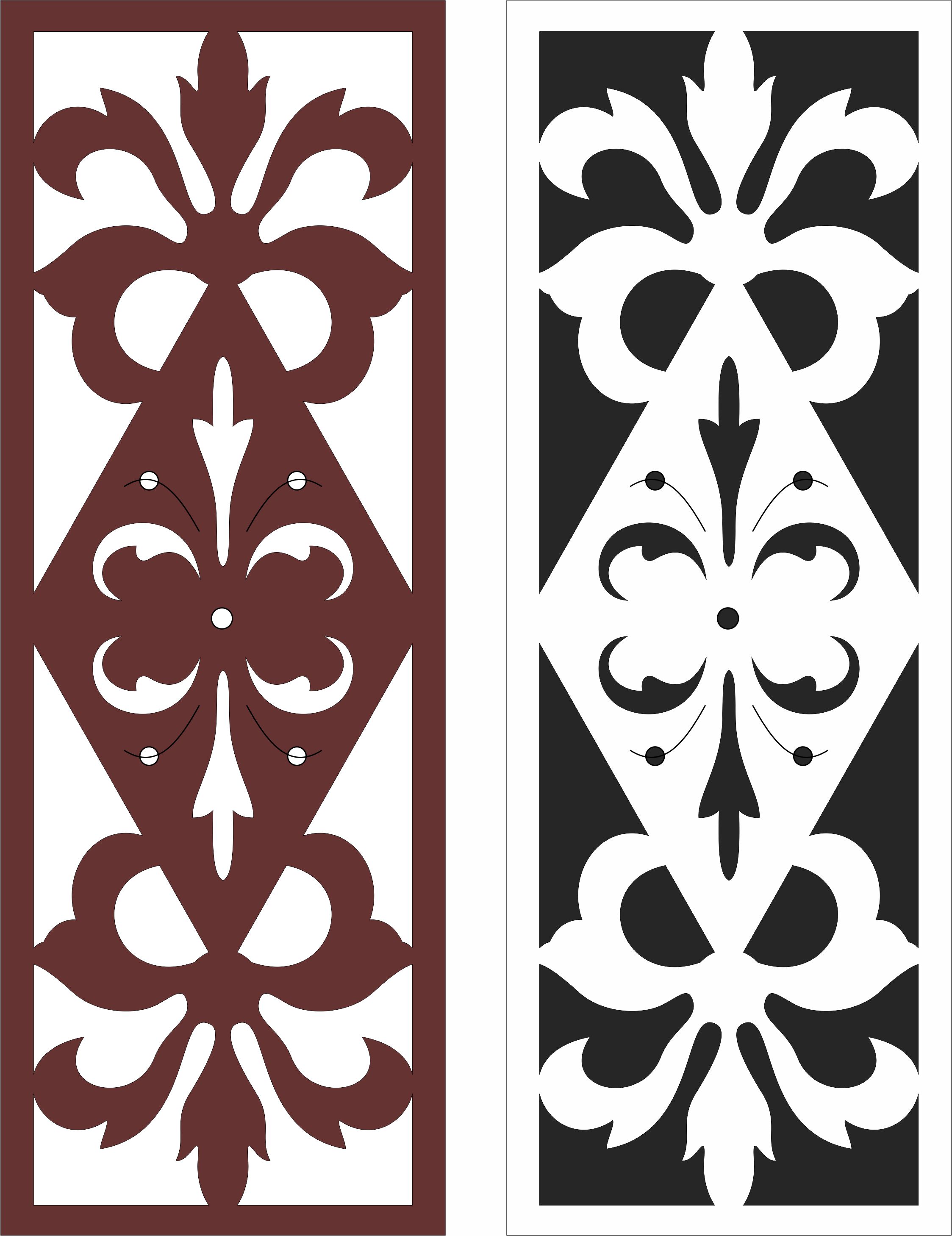 Divider Seamless Floral Screen Design For Laser Cut Free Vector File