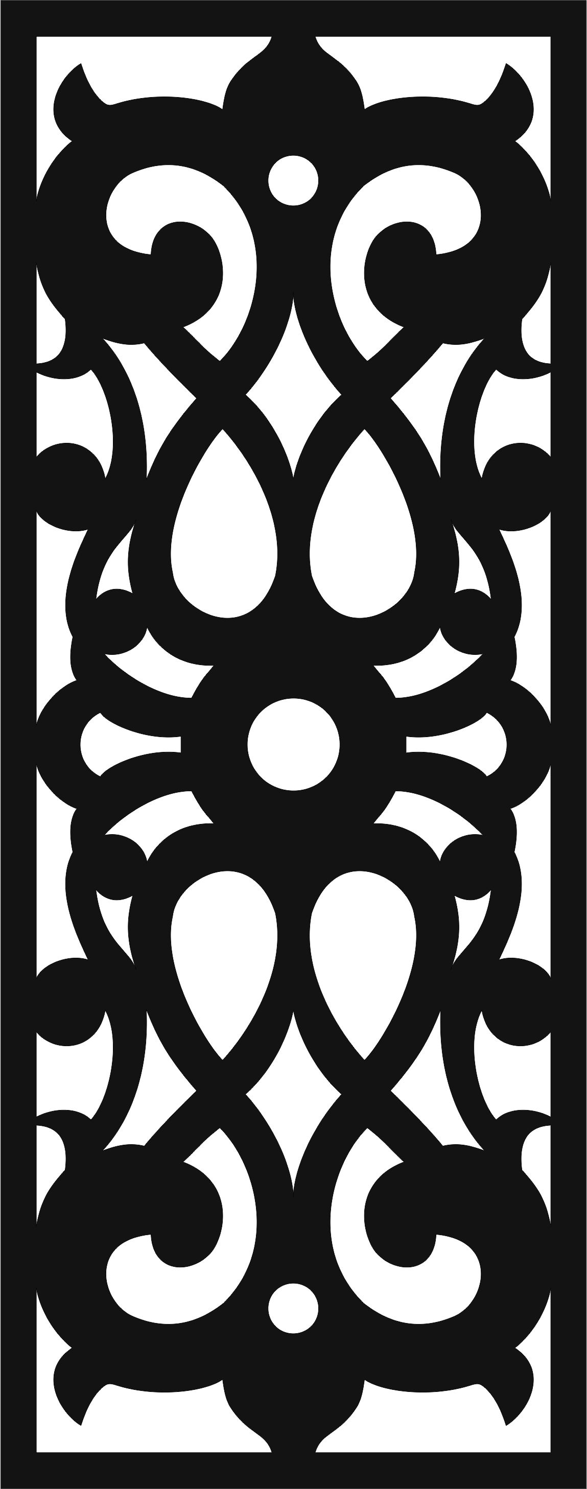 Divider Seamless Floral Screen For Laser Cutting Free DXF File