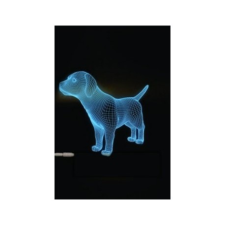 Dog 3d Led Night Light Free Vector File