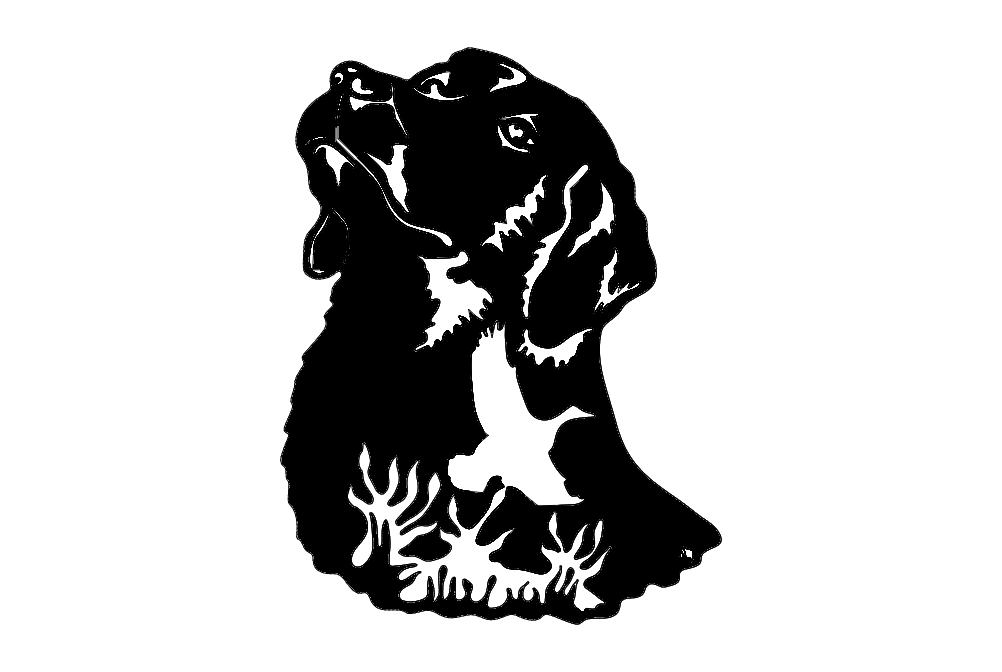 Dog Bird Silhouette Free DXF File