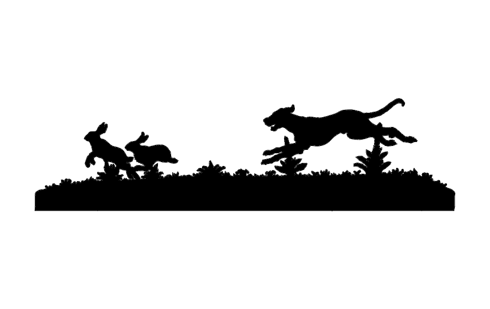 Dog Chasing Rabbits Free DXF File