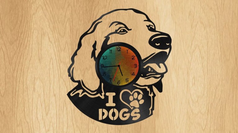 Dog Clock Cdr Drawing For Laser Cut Free Vector File