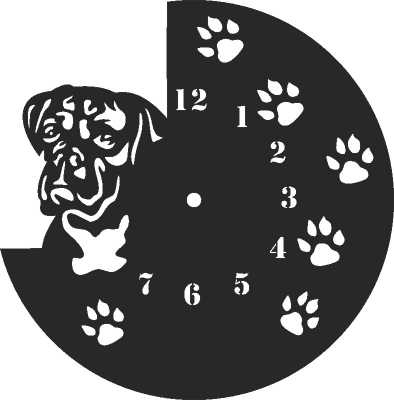 Dog Wall Clock Free Vector File