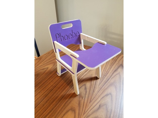 Doll High Chair For Laser Cut Free Vector File