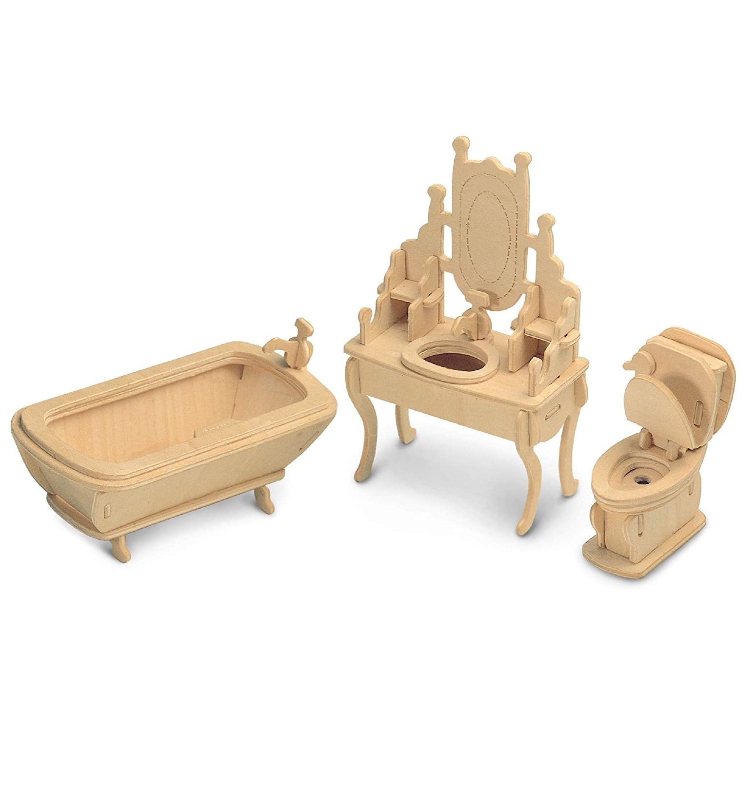 Dollhouse Bathroom Furniture Set For Laser Cut Free Vector File