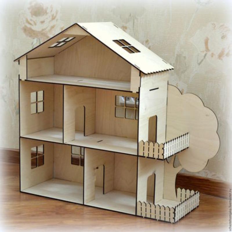 Dollhouse Kit Template 4mm For Laser Cut Free Vector File