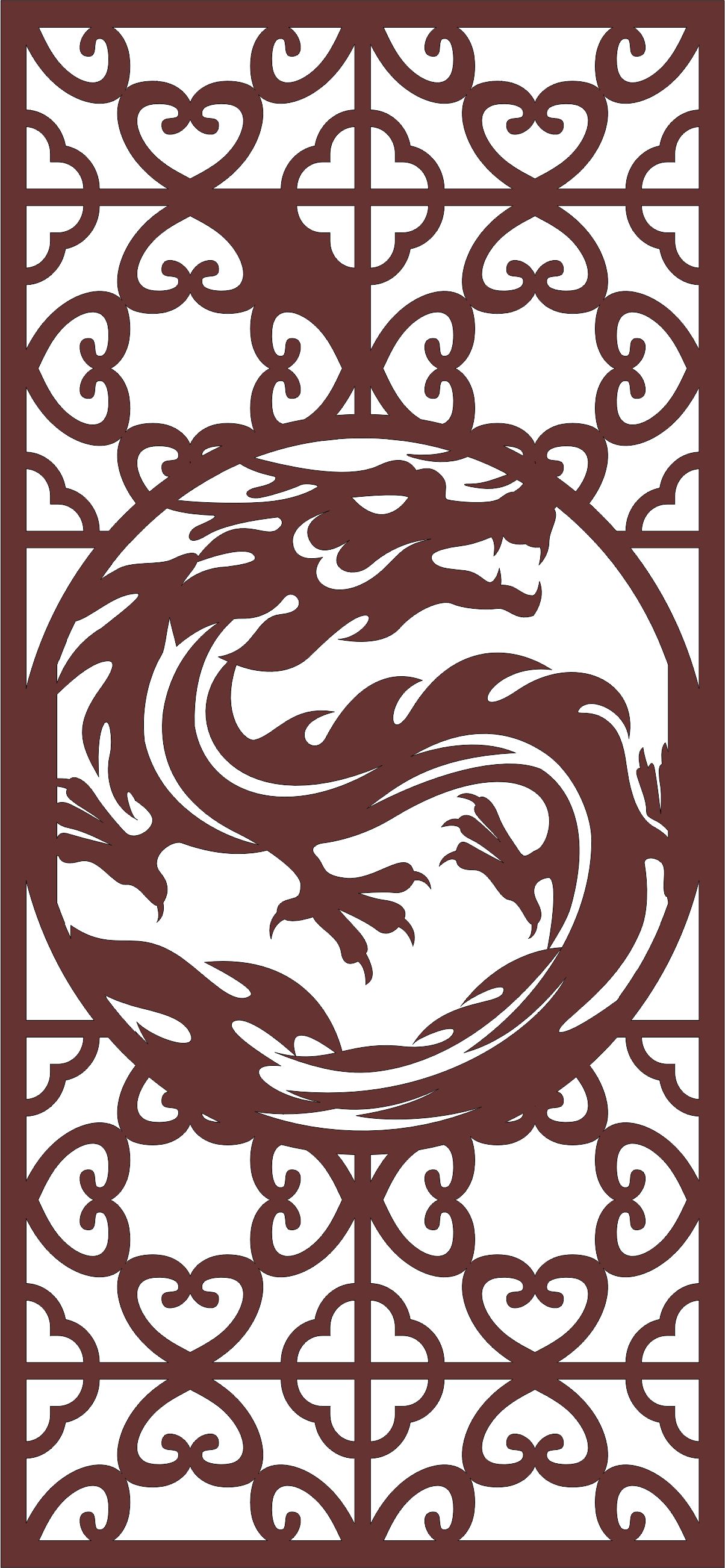 Dragon Privacy Partition Indoor Panels Screen Room Divider For Laser Cut Free Vector File