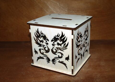 Dragon Small Bank For Laser Cut Free DXF File