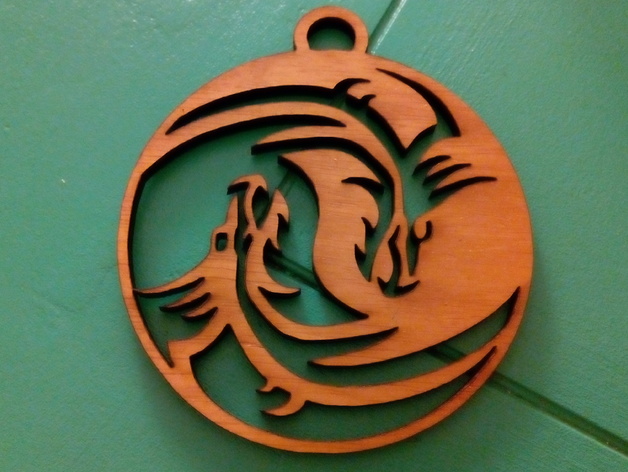 Dragon Yin Yang For Laser Cut Free DXF File