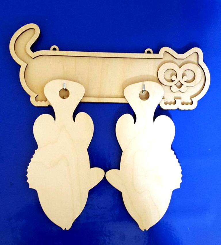Drawing Of A Set Of Cutting Boards With A Hanger Format For Laser Cut Free Vector File