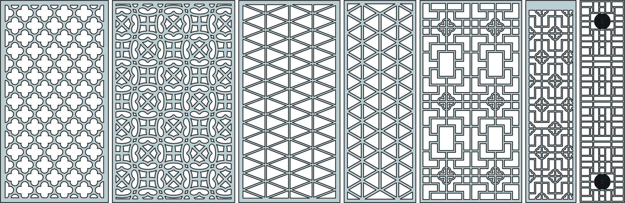 Drawing Room Floral Lattice Stencil Seamless Designs Free DXF File