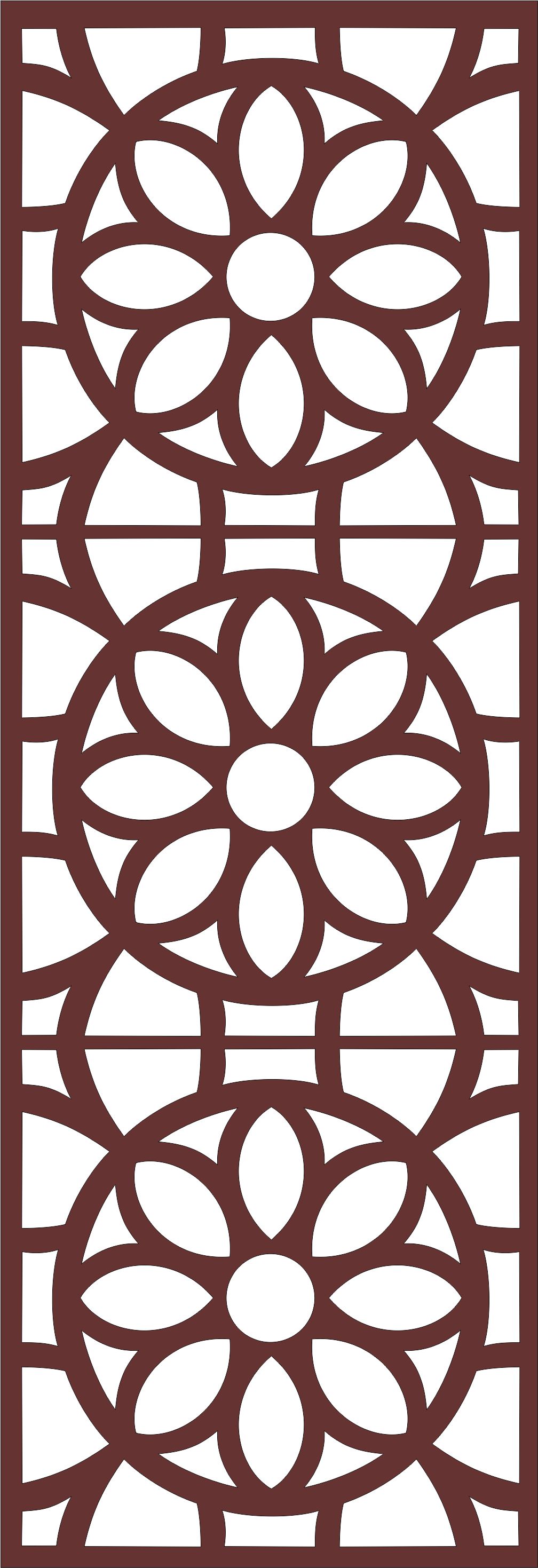 Drawing Room Grill Floral Seamless Design For Laser Cut Free Vector File