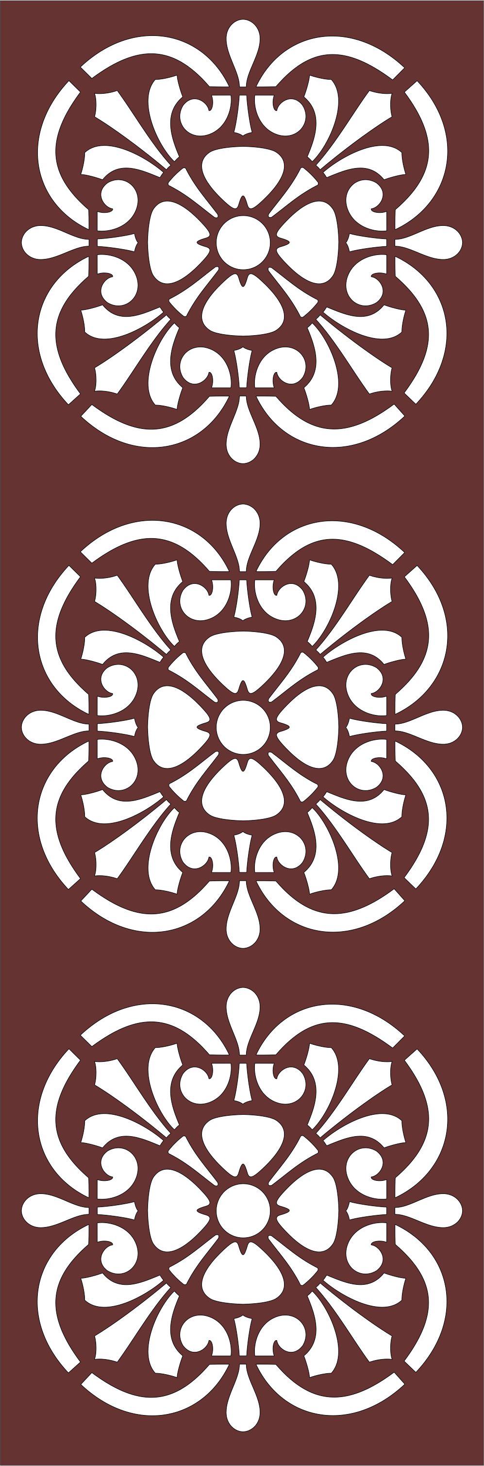 Drawing Room Grill Separator Seamless Pattern For Laser Cutting Free DXF File
