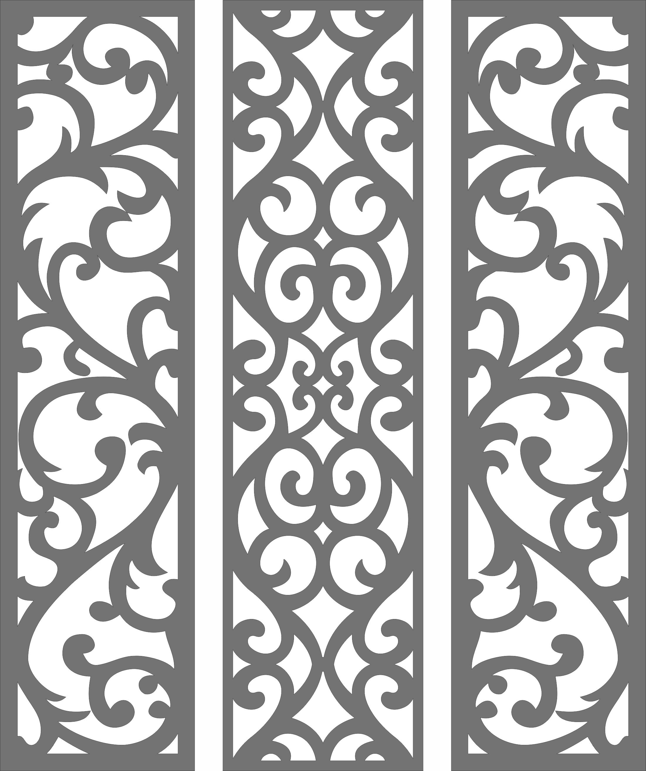 Drawing Room Lattice Seamless Designs Set For Laser Cut Free Vector File