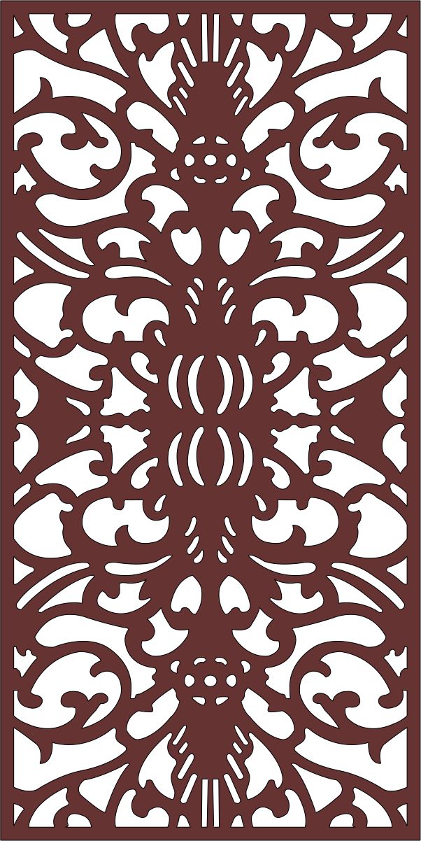 Drawing Room Screen Floral Seamless Design Cnc Laser Cutting Free DXF File