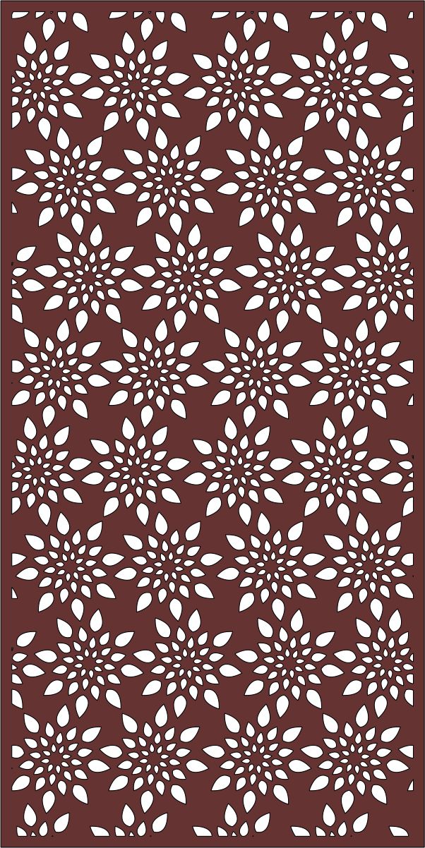 Drawing Room Screen Floral Seamless For Laser Cutting Free DXF File