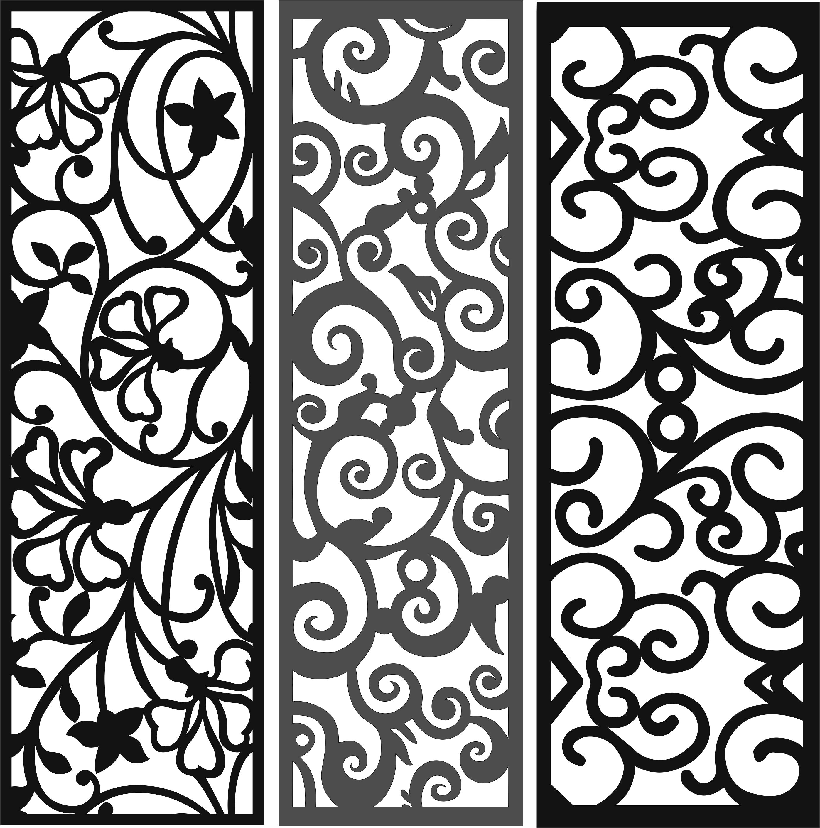 Drawing Room Screen Separators Designs For Laser Cut Free Vector File