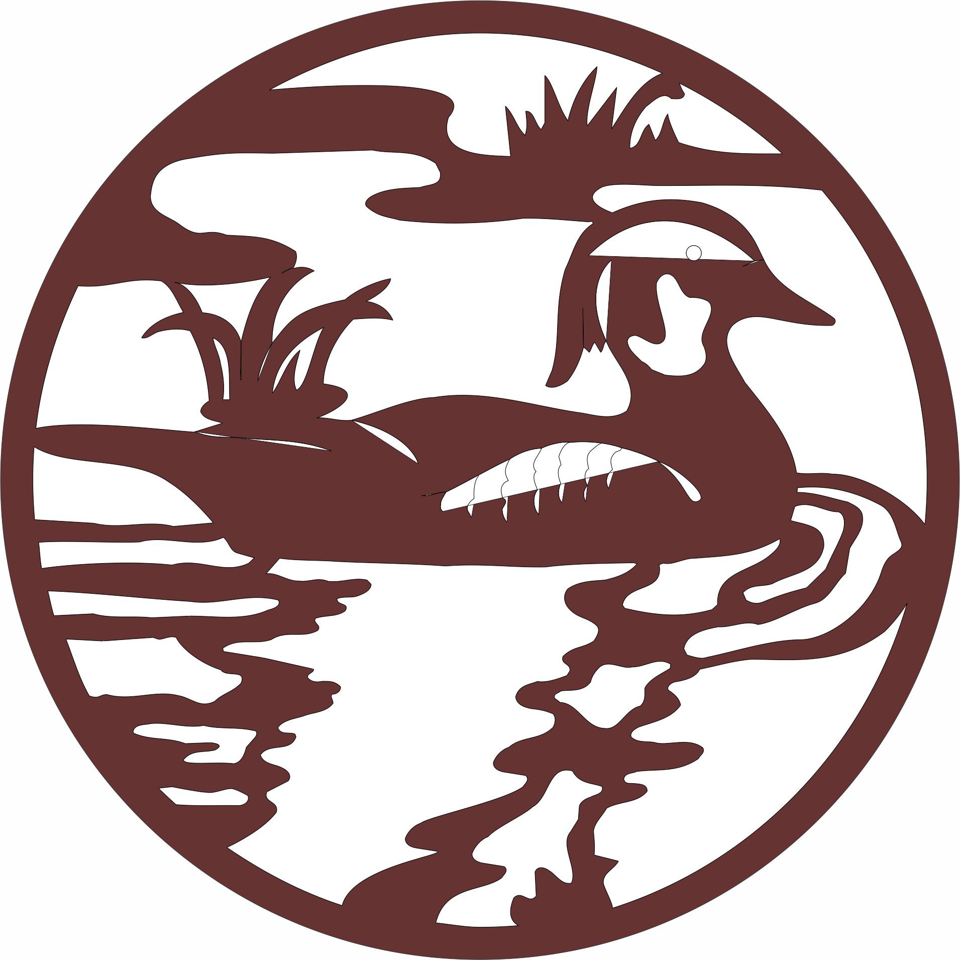 Duck Shaped Modern Privacy Partition Panels Screen For Laser Cutting Free DXF File