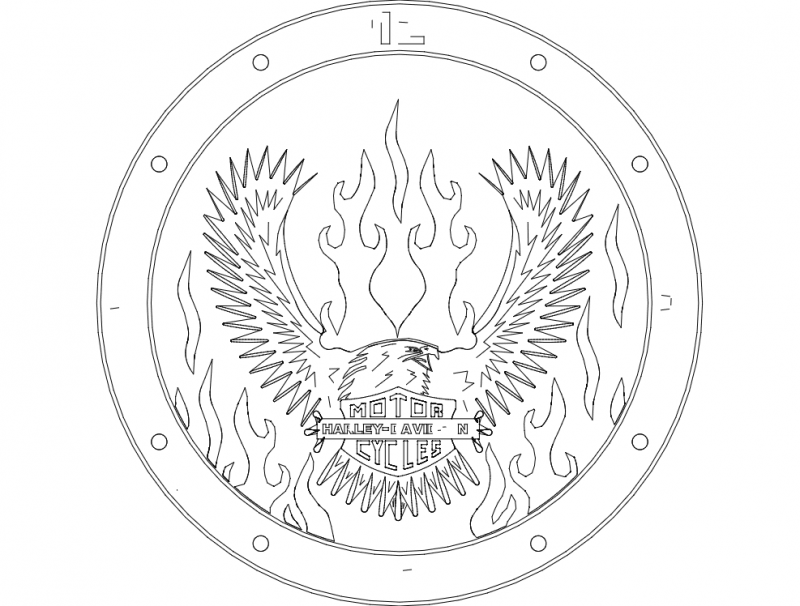 Eagle Clock Free DXF File