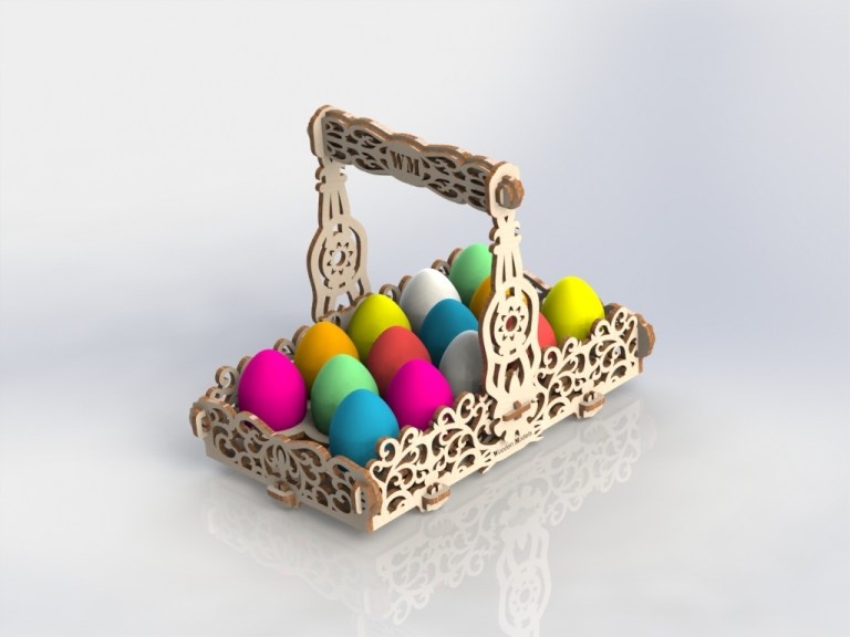 Easter Bucket For Laser Cutting Free Vector File