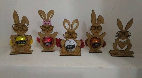 Easter Egg Tray Holder Stand Rabbit For Laser Cut Free Vector File