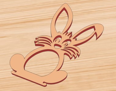 Easter Napkin Ring Wood Laser Cut Rabbit Bunny Digital Download Free Vector File