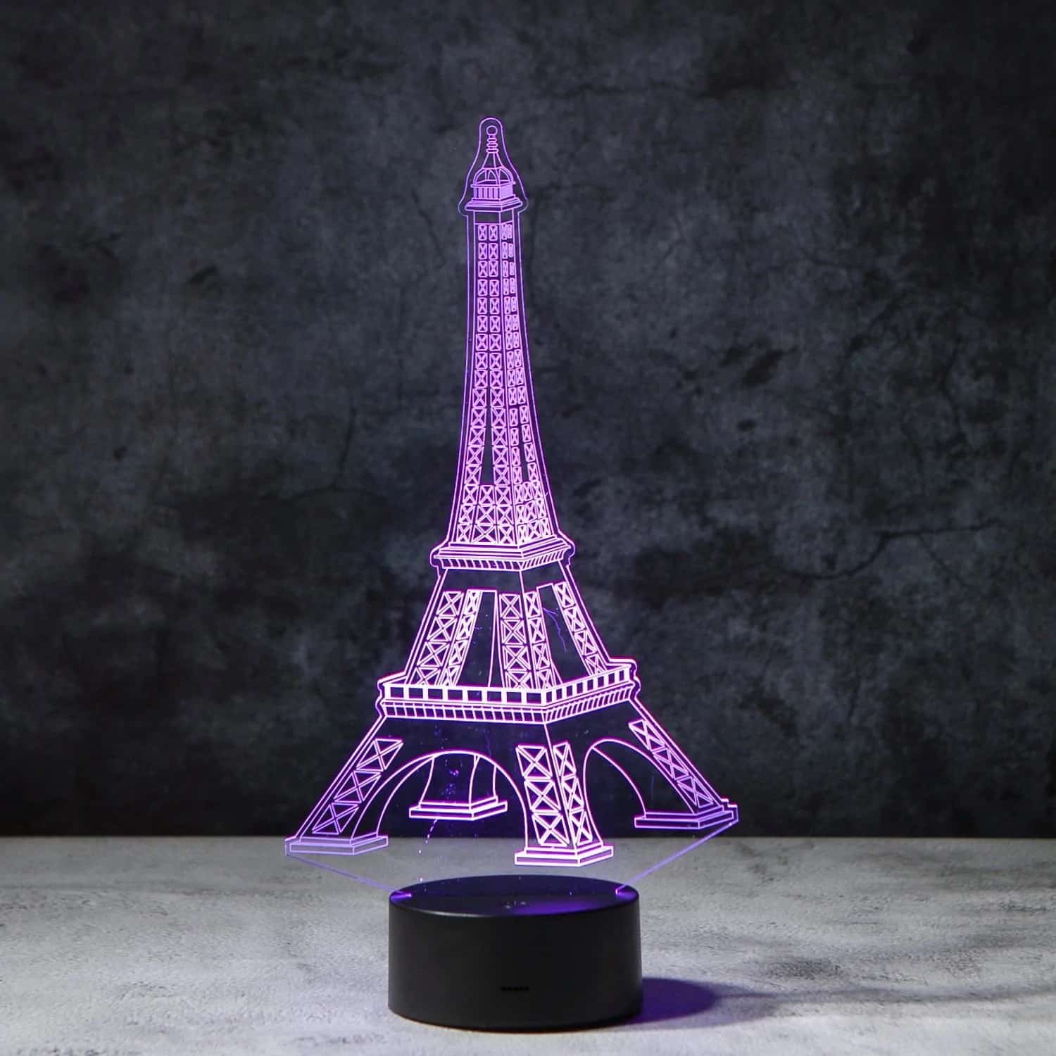 Eiffel Tower 3d Illusion Night Light Lamp Laser Engraving Free Vector File