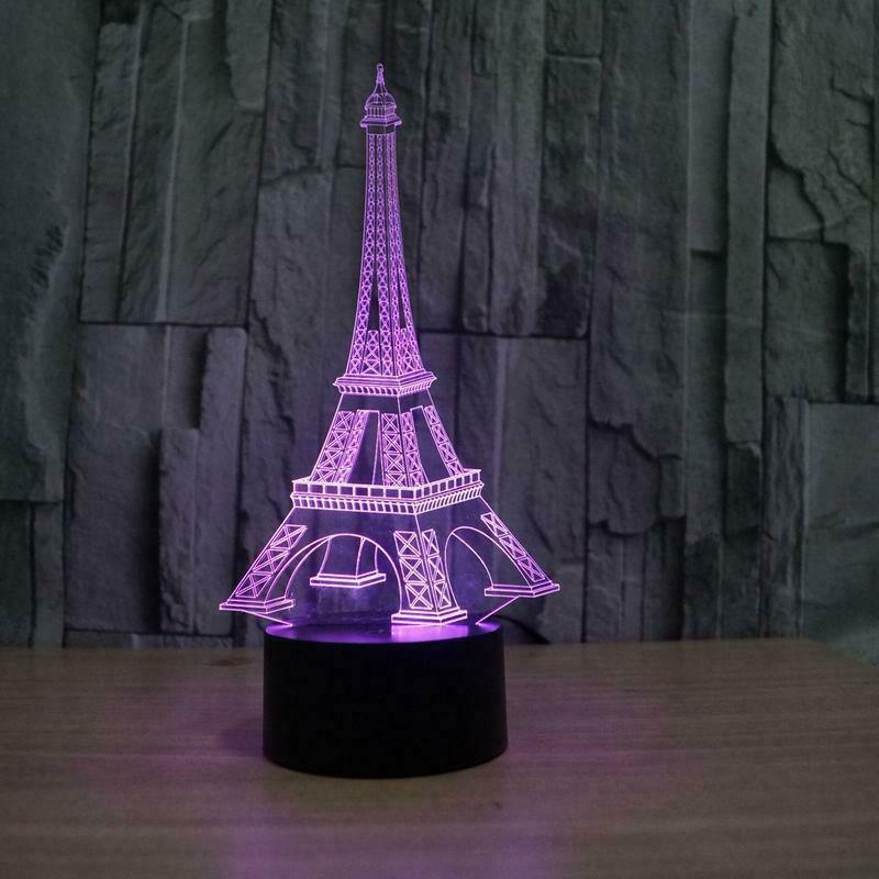 Eiffel Tower Acrylic 3d Illusion Lamp Free Vector File