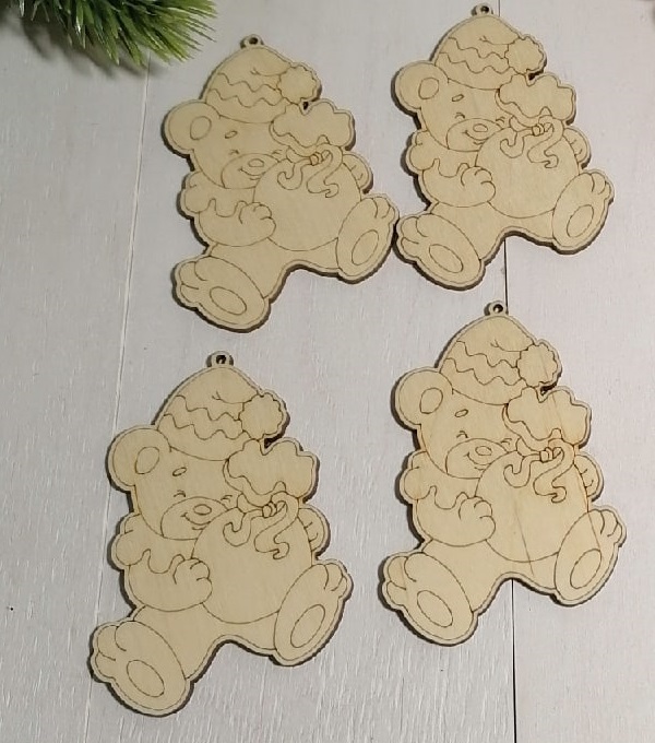 Engraved Wooden Christmas Magnets Laser Cut Free Vector File