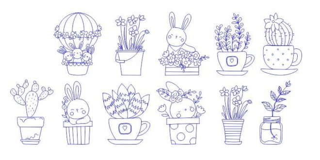 Engraving Elements Bunny Rabbit Free Vector File