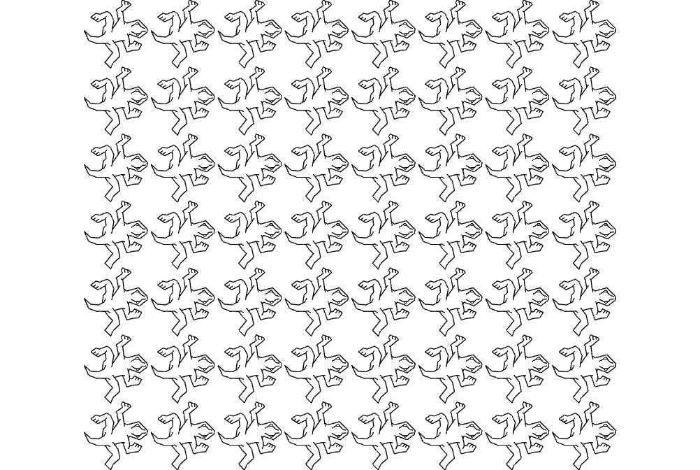Escher Lizzards (work) Free DXF File