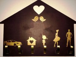 Familly Key Holder For Laser Cut Free DXF File