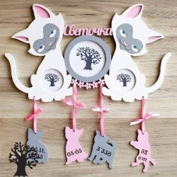 Family Photo Frame With Two Cats Free DXF File