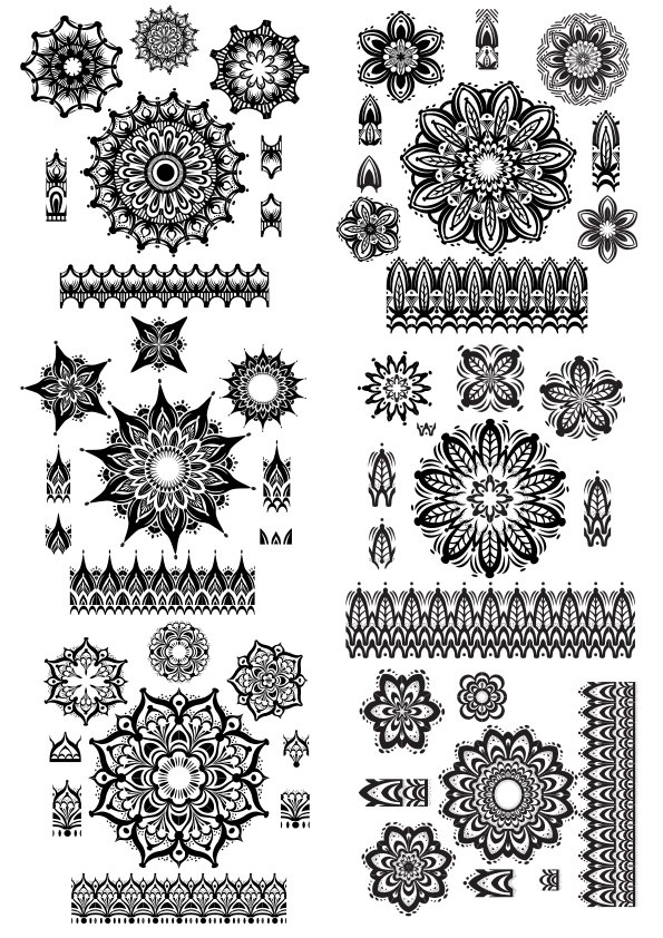 Fancy Ornamental Design Set For Laser Cutting Free Vector File