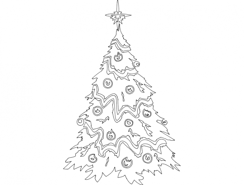 Festive Things Christmas Tree Laser Cut Free DXF File