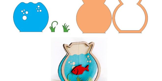 Fish In Aquarium Laser Cut Free DXF File