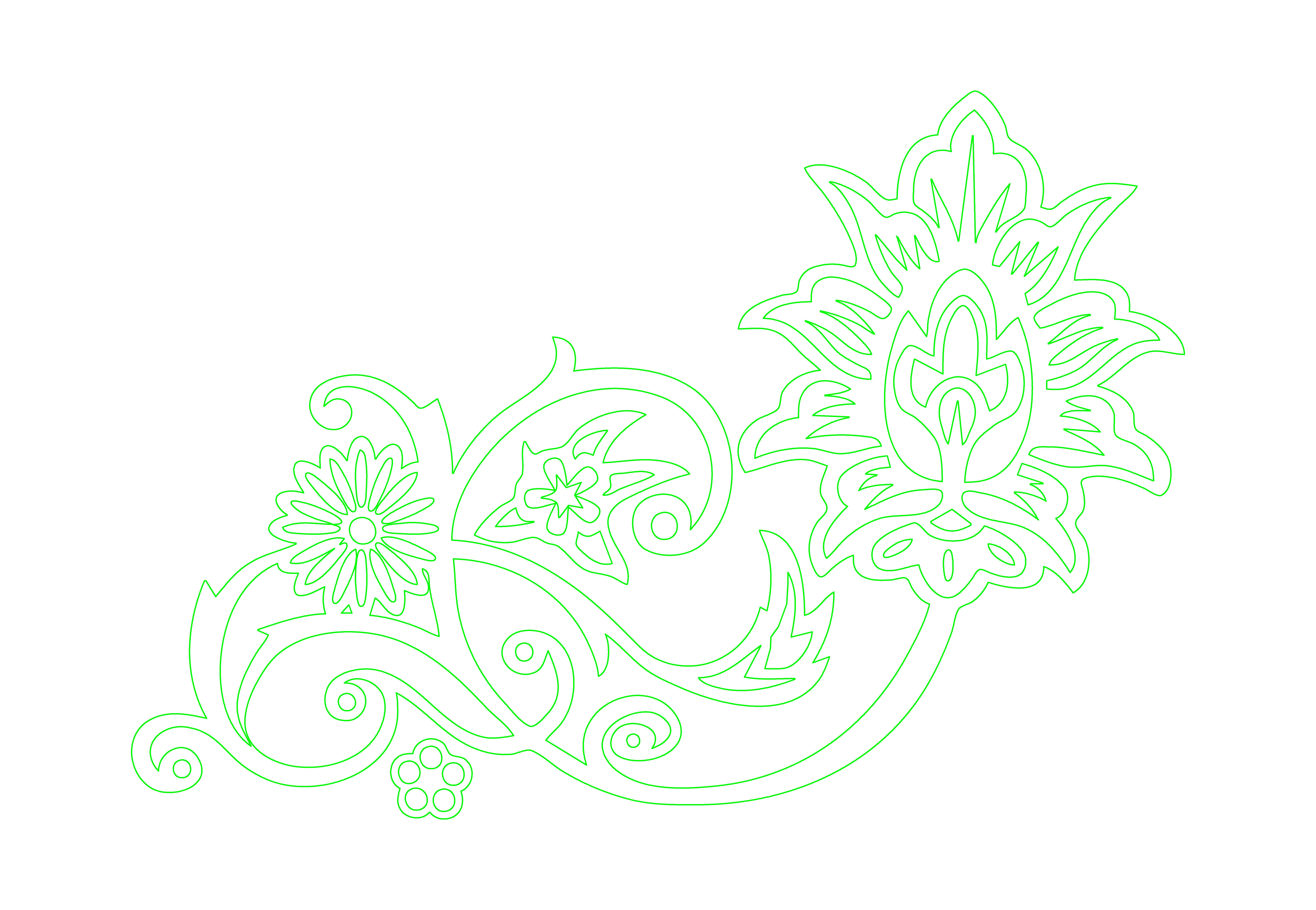 Floral Design Pattern Free DXF File