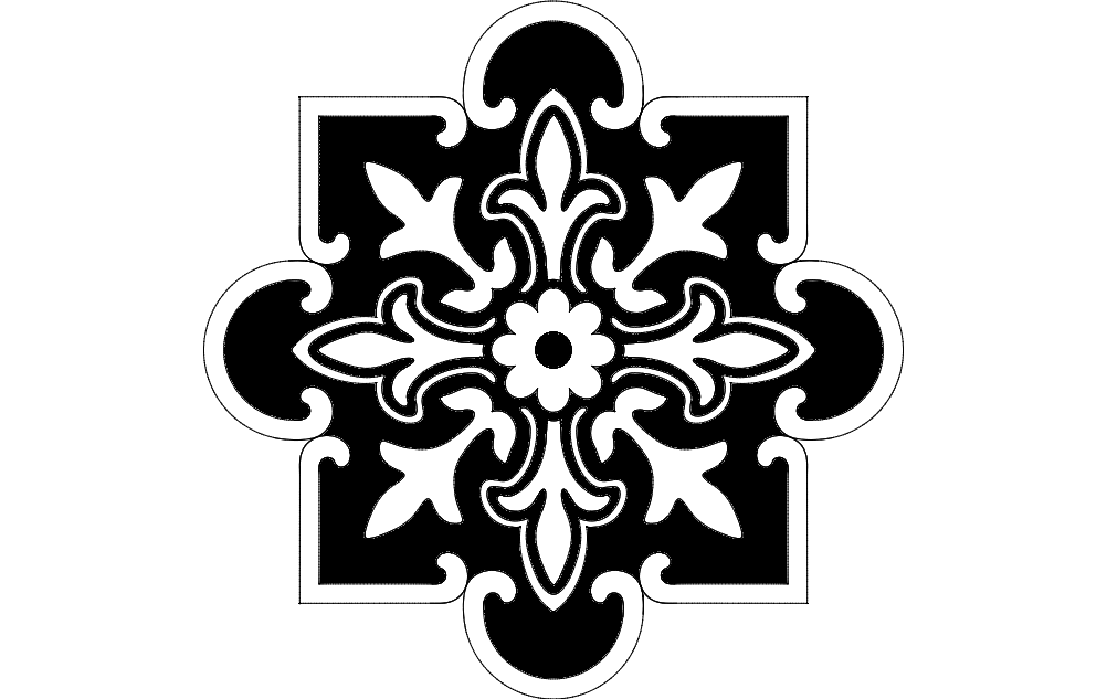 Floral Pattern Decorative Free DXF File