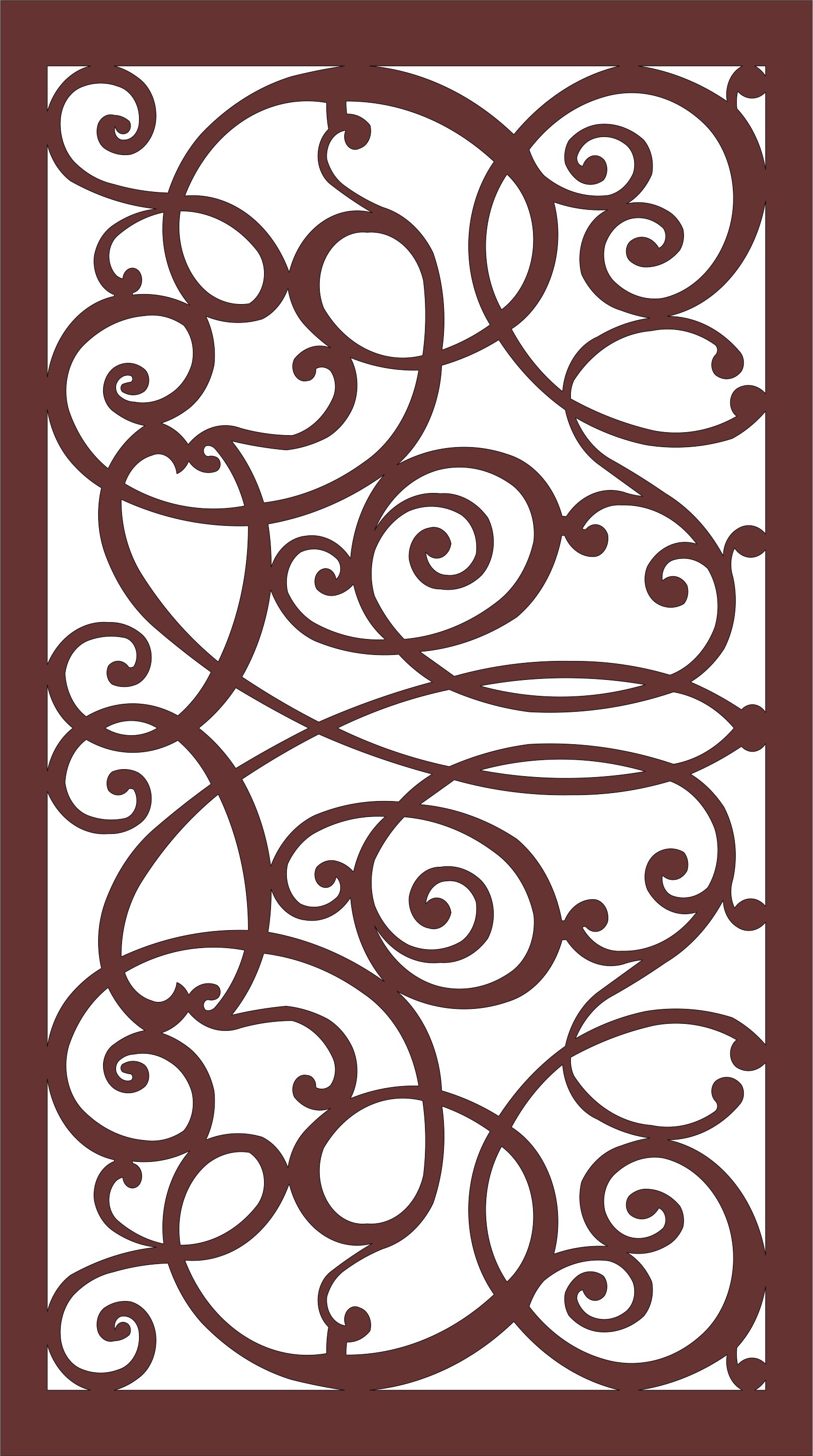 Floral Room Divider Seamless Screen Panel For Laser Cut Free Vector File