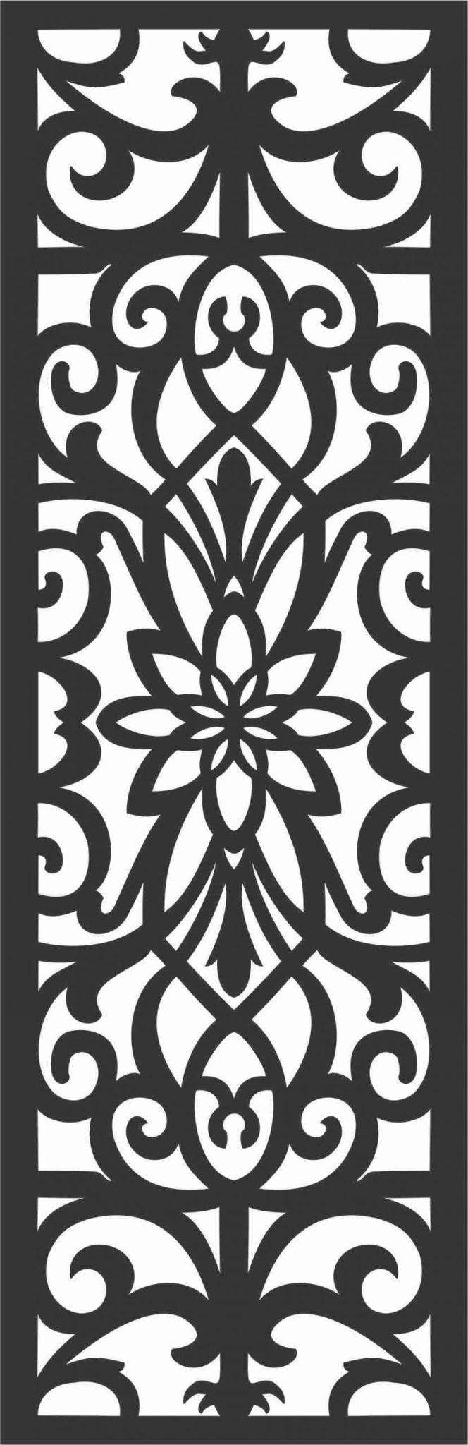 Floral Screen Patterns Design 10 Free DXF File