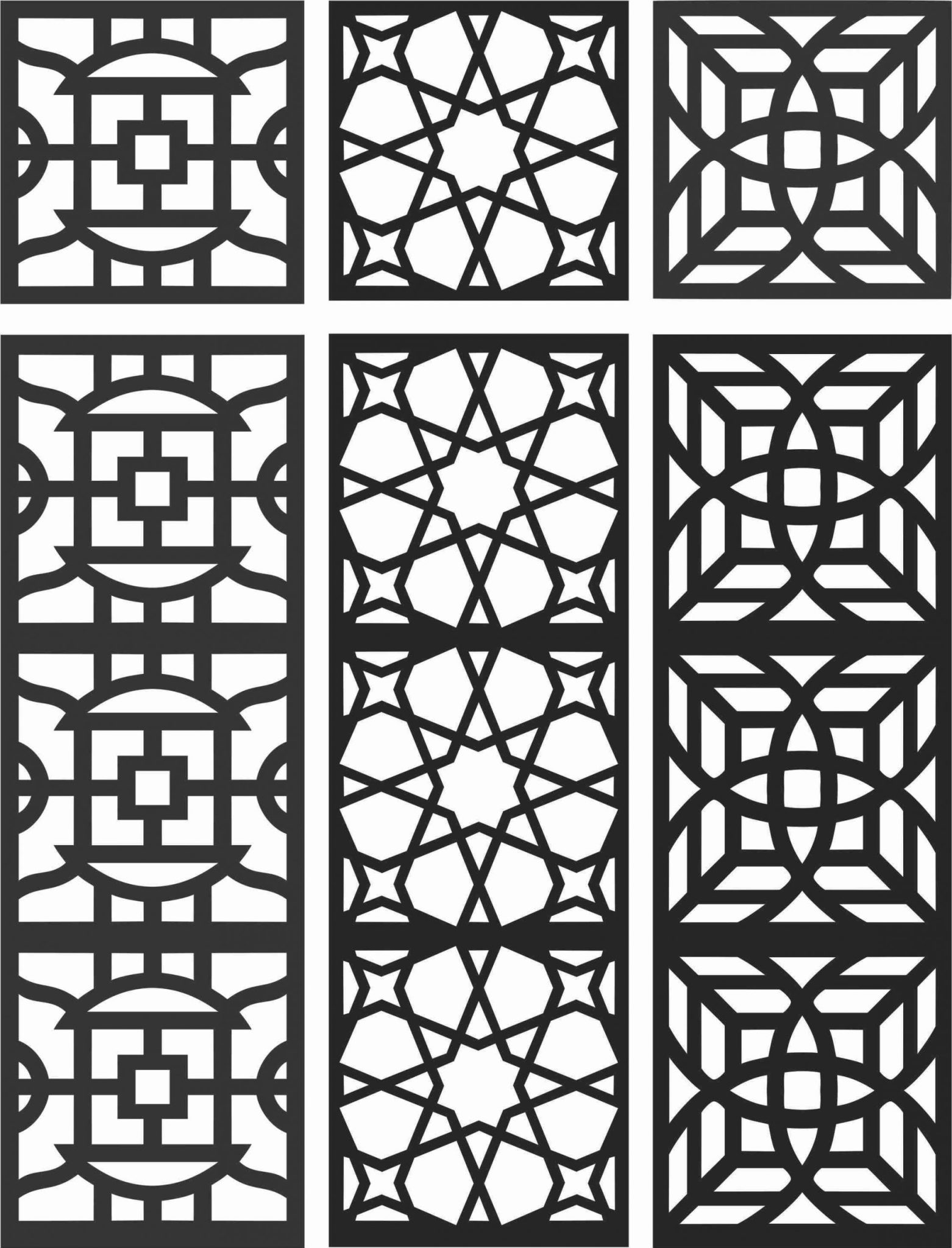 Floral Screen Patterns Design 100 Free DXF File