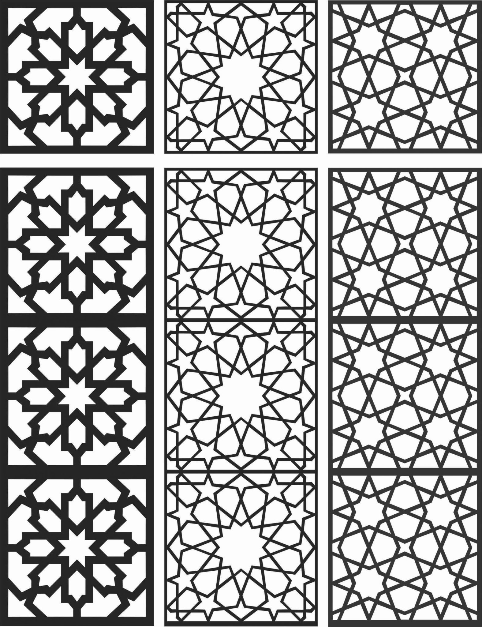 Floral Screen Patterns Design 103 Free DXF File
