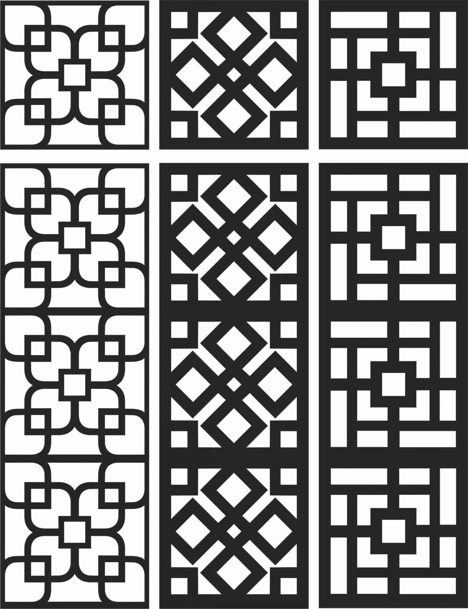 Floral Screen Patterns Design 104 Free DXF File