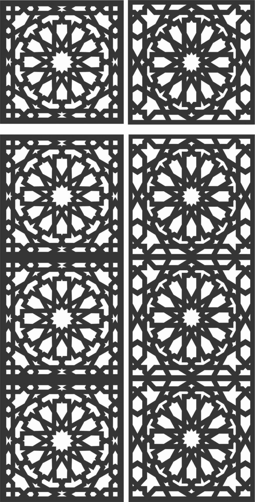 Floral Screen Patterns Design 117 Free DXF File