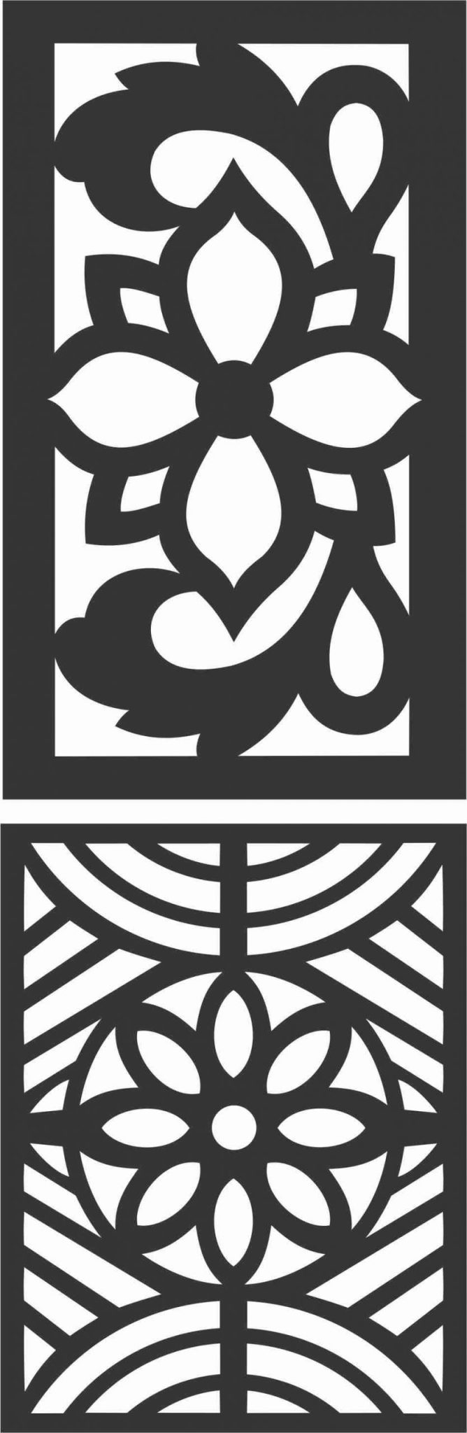 Floral Screen Patterns Design 12 Free DXF File