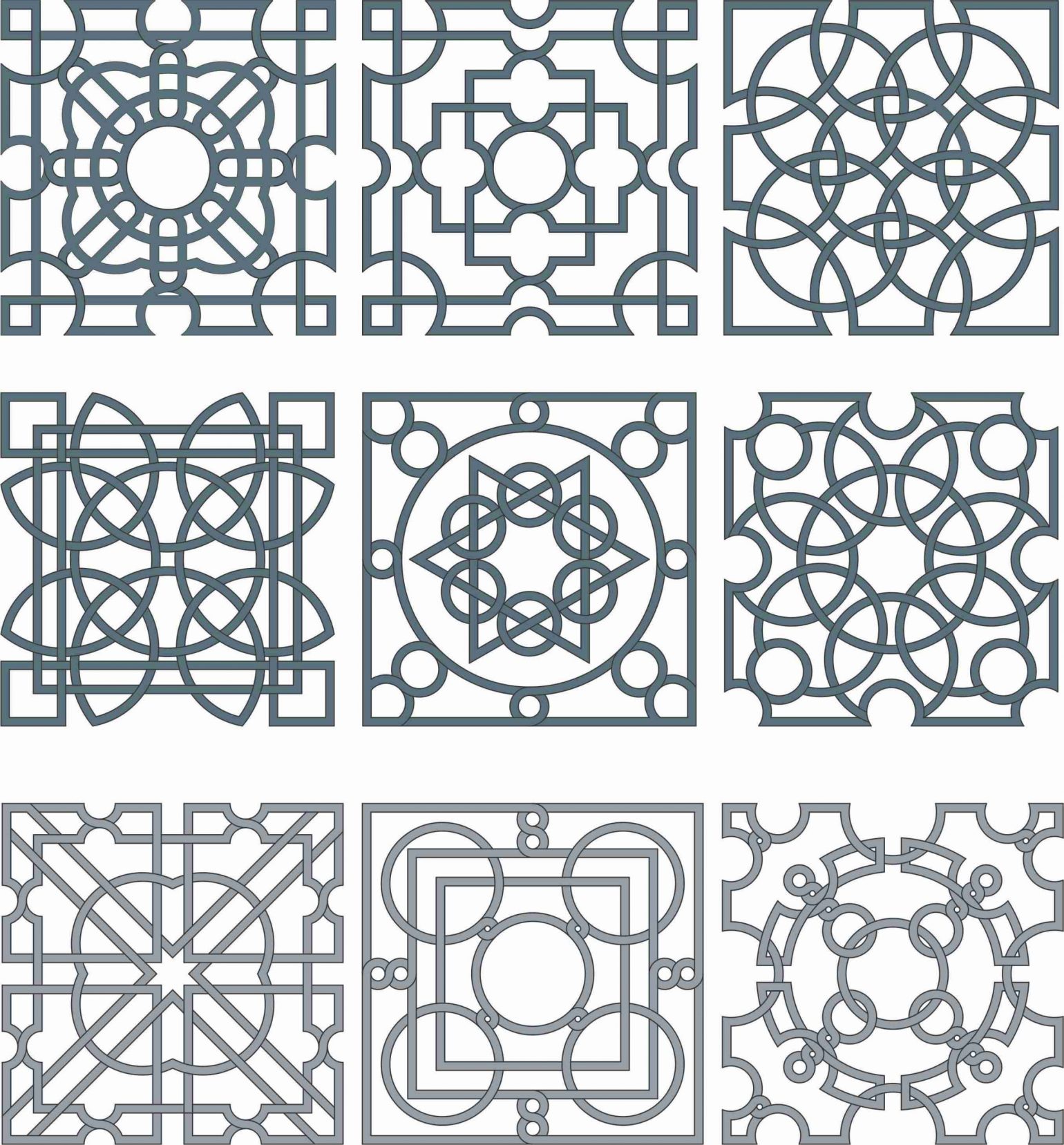 Floral Screen Patterns Design 130 Free DXF File