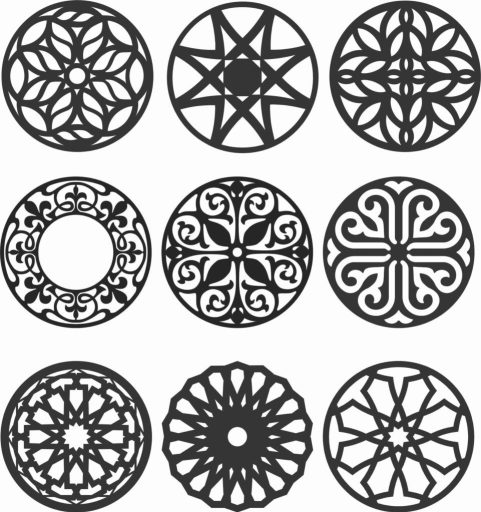Floral Screen Patterns Design 136 Free DXF File
