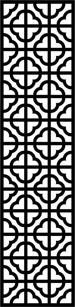 Floral Screen Patterns Design 154 Free DXF File